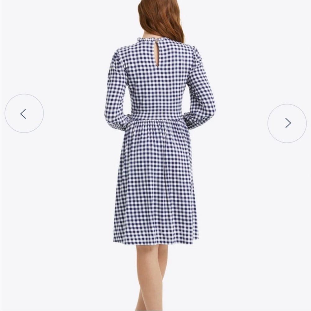 Draper James Kitty Dress in Navy/White Gingham Size Medium EUC - Picture 3 of 8